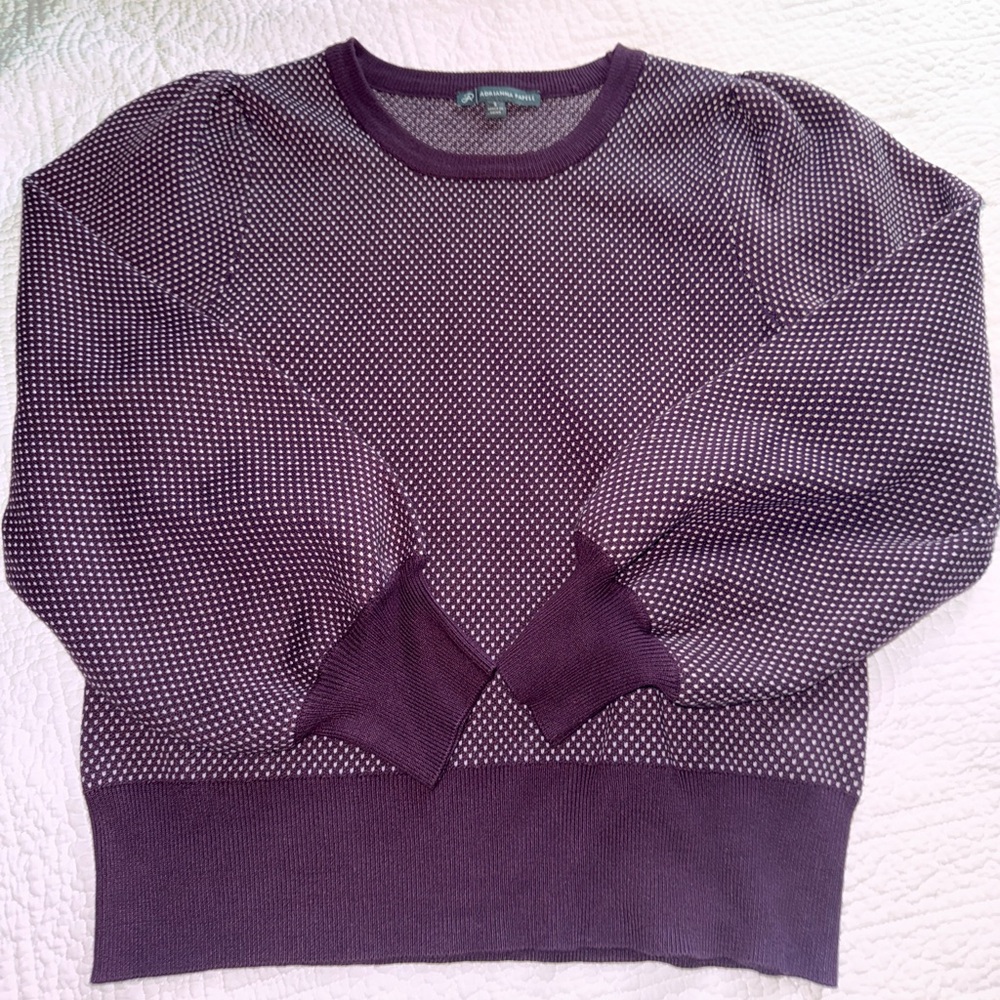 Adrianna Papell Purple Polka Dot Women's Sweater